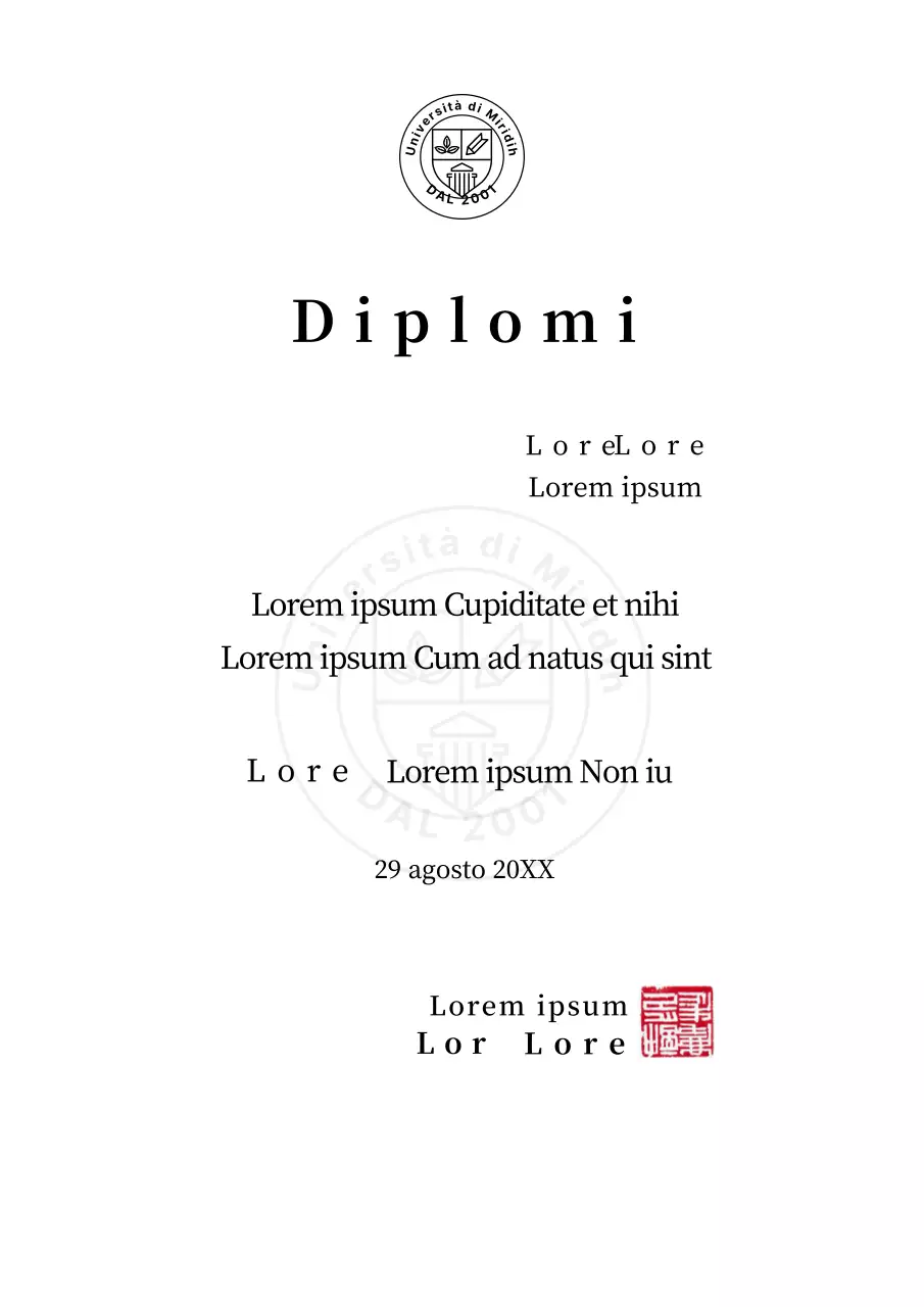 Diplomi universitari con un concetto di forma semplice