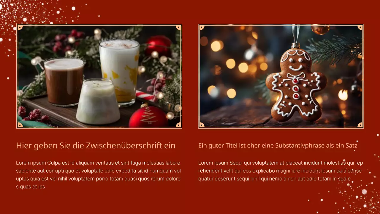 Eine luxuriöse Präsentation für ein Weihnachtsfest in Rot und Braun