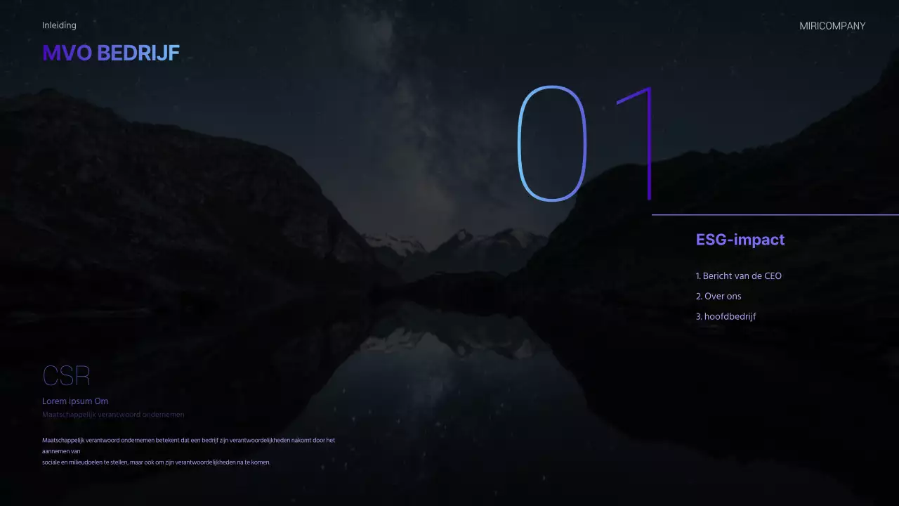 Een modern ESG-duurzaamheidsverslag in paars en lichtblauw