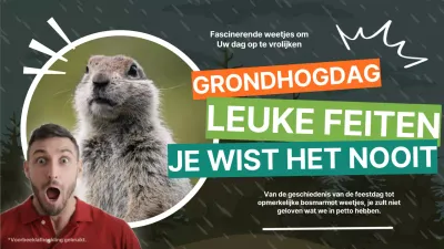 Groen en oranje Flashy Groundhog Day Fun Facts Introductie