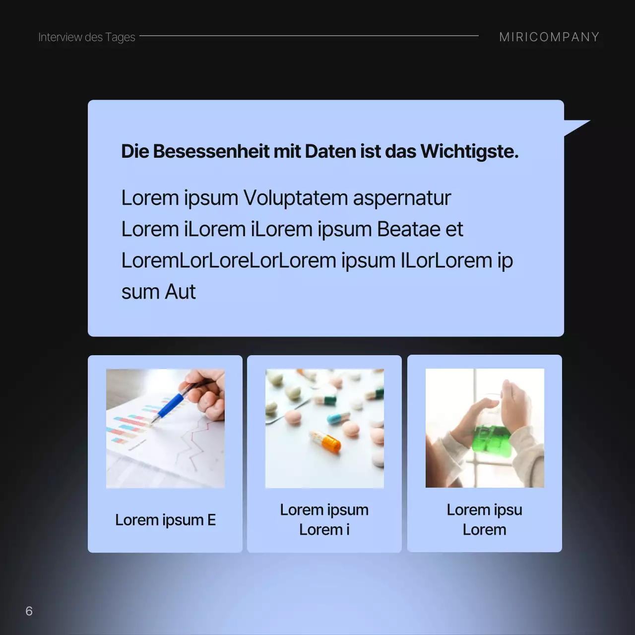 Minimalistische Informationen zum Vorstellungsgespräch in Hellblau und Schwarz