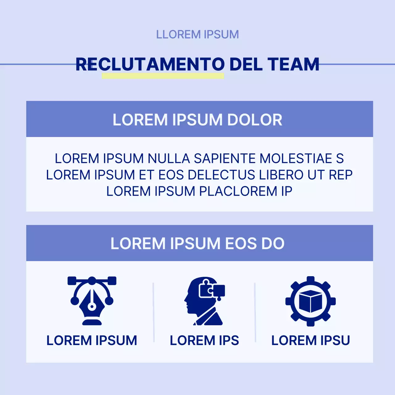 Lavori semplici in blu