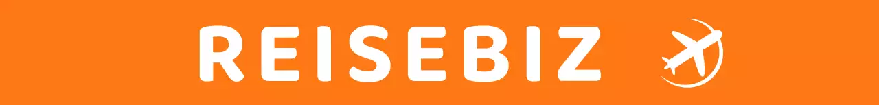 Einfaches Logo einer Tourismusagentur in Weiß