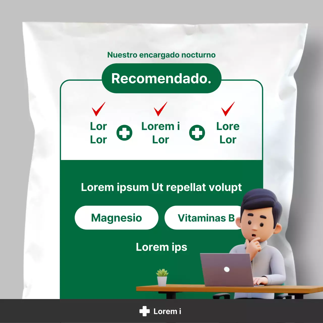 Información nutricional sencilla en blanco y verde