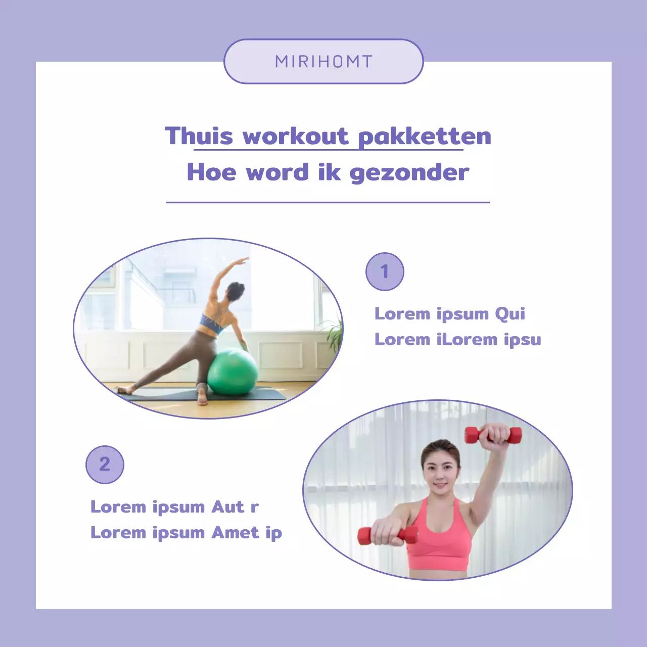 Promoot een mauve, moderne thuisworkout om supporters te werven