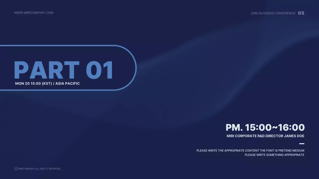 블루 모던 비즈니스 이벤트 프레젠테이션