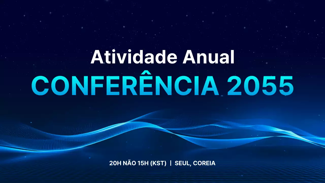 Apresentação de conferência simples em azul marinho e azul claro
