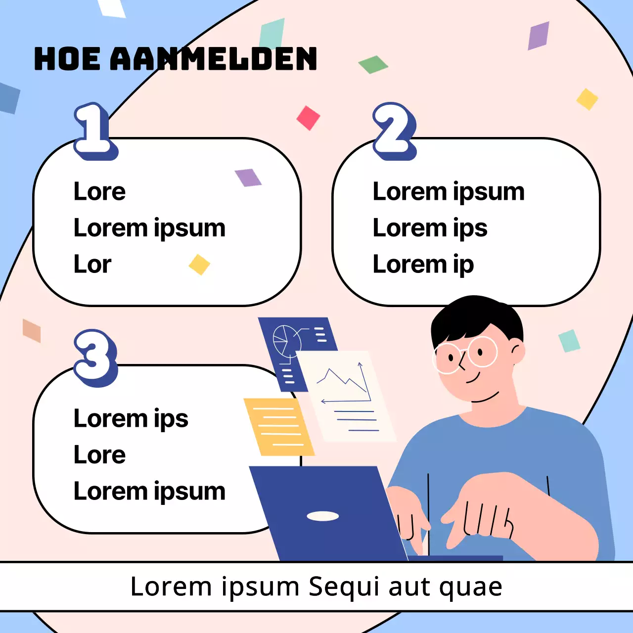 Promoot het jeugdfestival met een knal geel en roze.