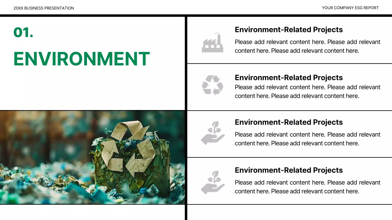 Green Modern Esg 보고서 문서 프레젠테이션