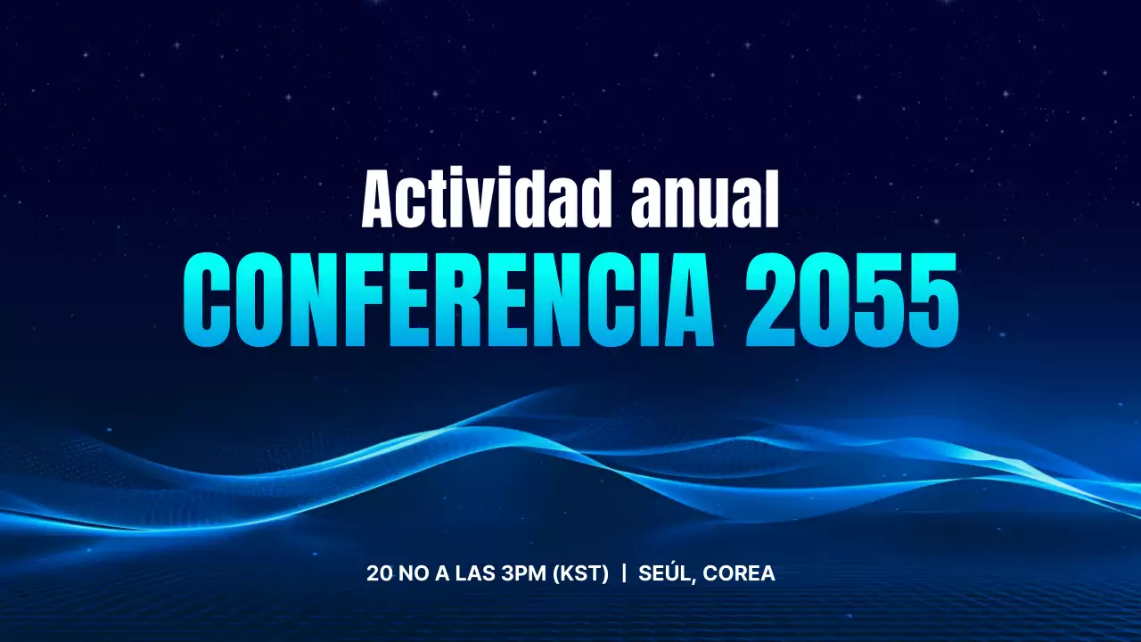 Presentación de conferencia sencilla en azul marino y azul claro