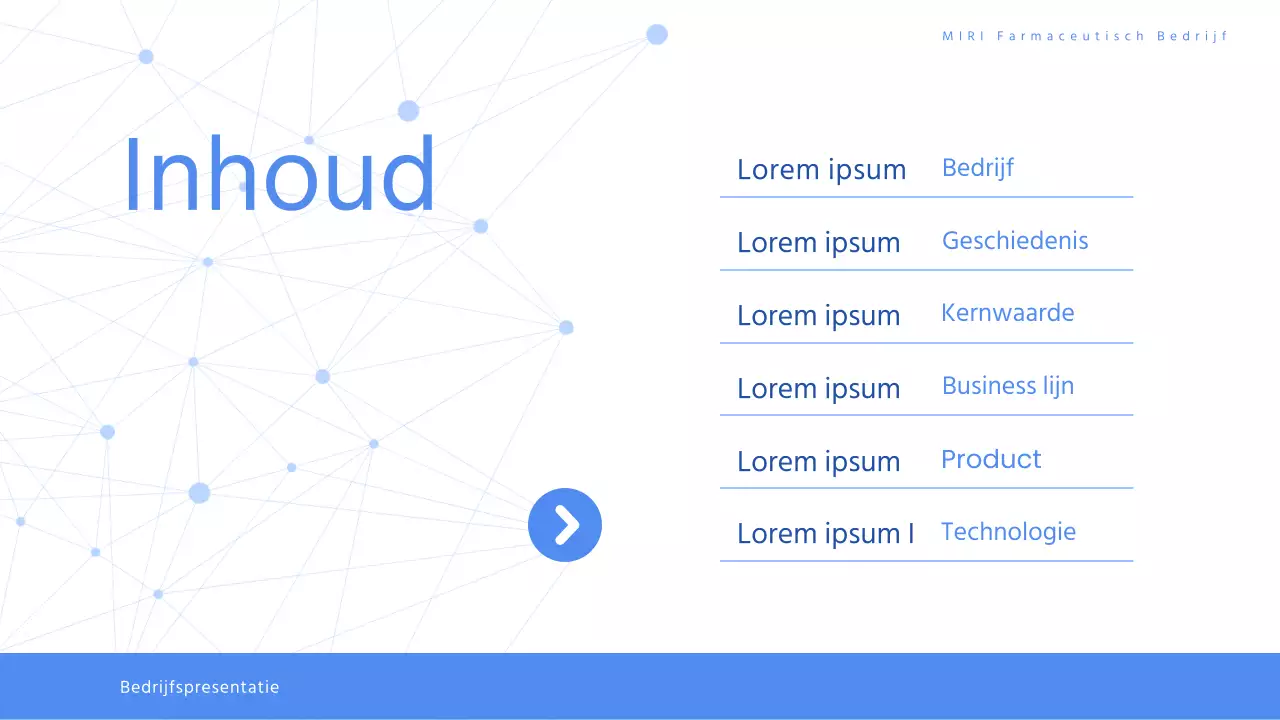 Aanbestedingsvoorstel moderne farmaceutische gezondheidszorg in wit en blauw