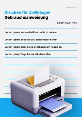 Ankündigung der Verwendung von blauen, einfachen 3D-Drucken für den öffentlichen Sektor