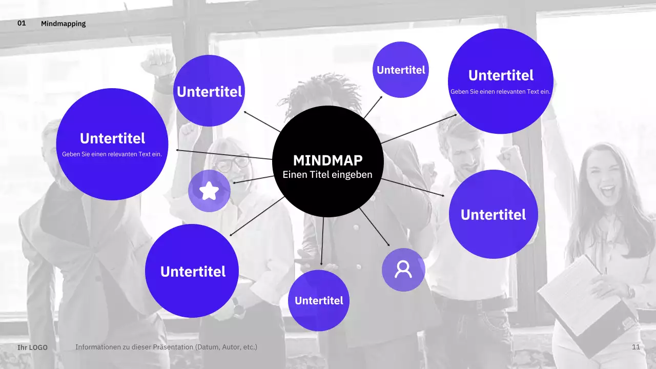 Einfache, abwechslungsreiche Layouts in Blau für die Planung