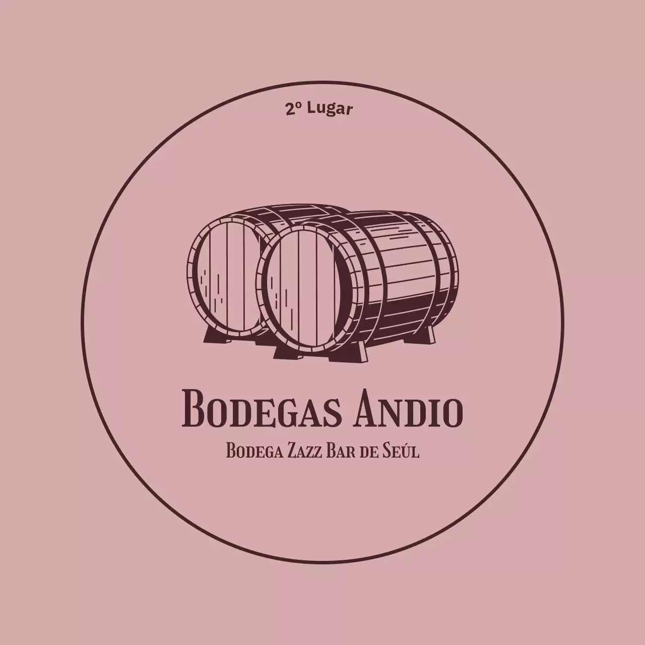 Papelería de diseño con una ilustración de un barril de vino