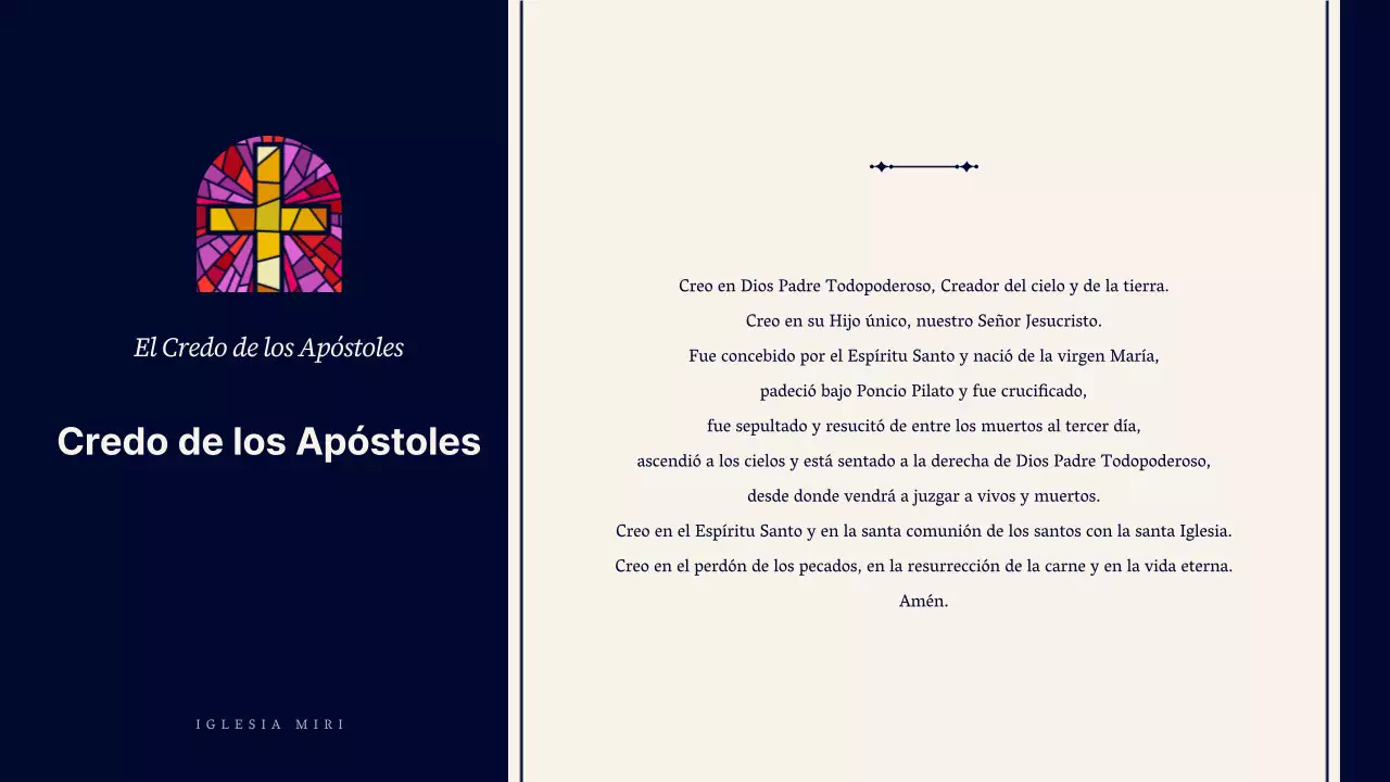 Guía de servicios religiosos sencillos en azul marino y beige