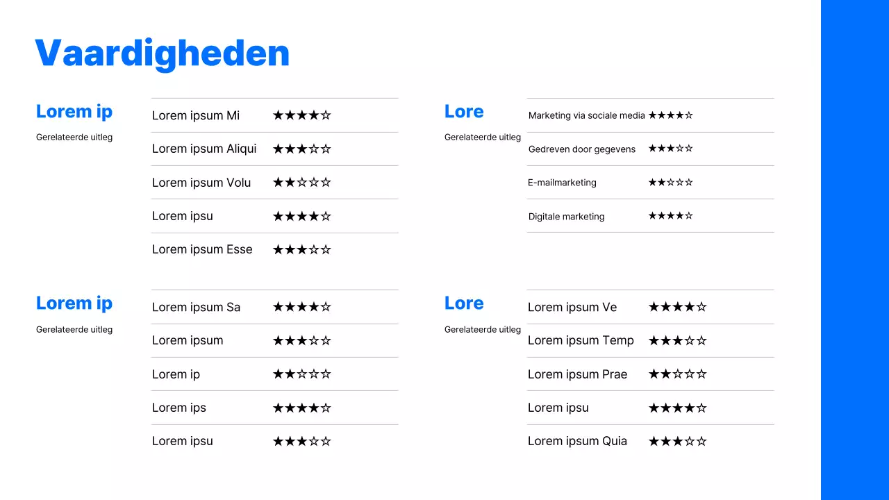 Eenvoudige carrière portfolio met blauwe achtergrond