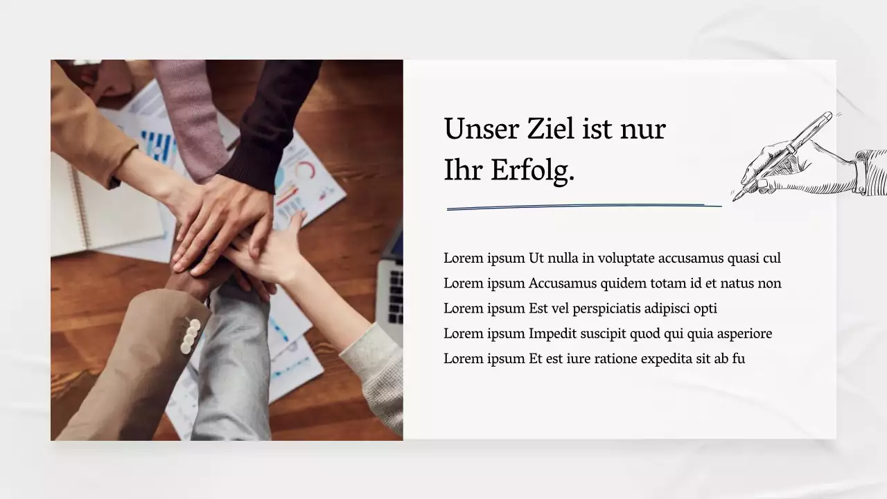 Ein einfaches, graues, erzählendes Unternehmensprofil