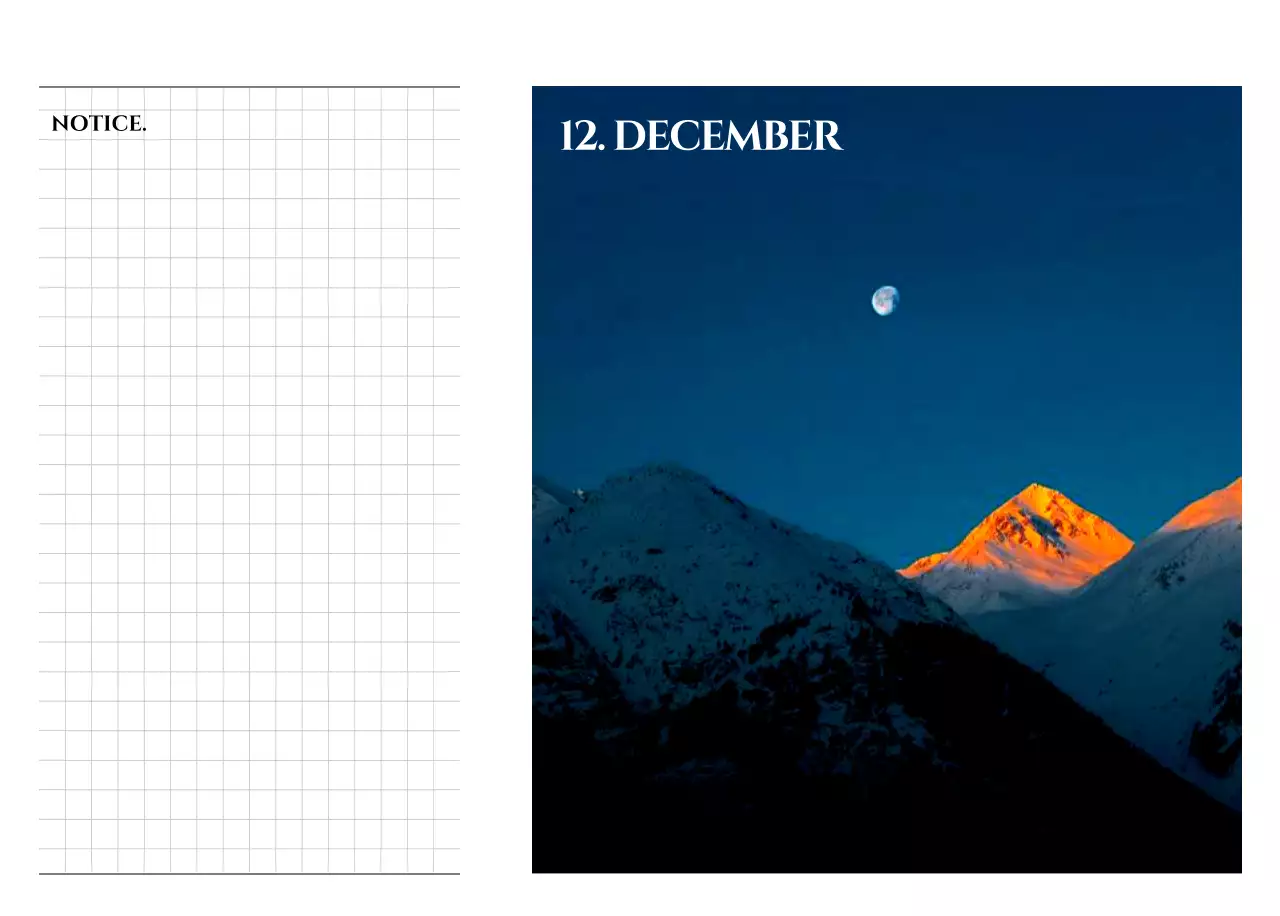 Simple style calendar with an emotional travel photography concept