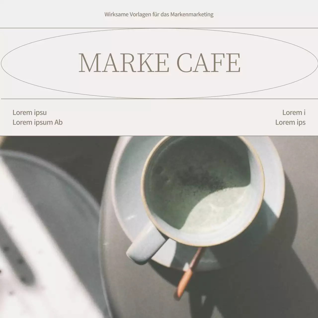 Förderung einer modernen Kaffeehausmarke in Beige und Braun