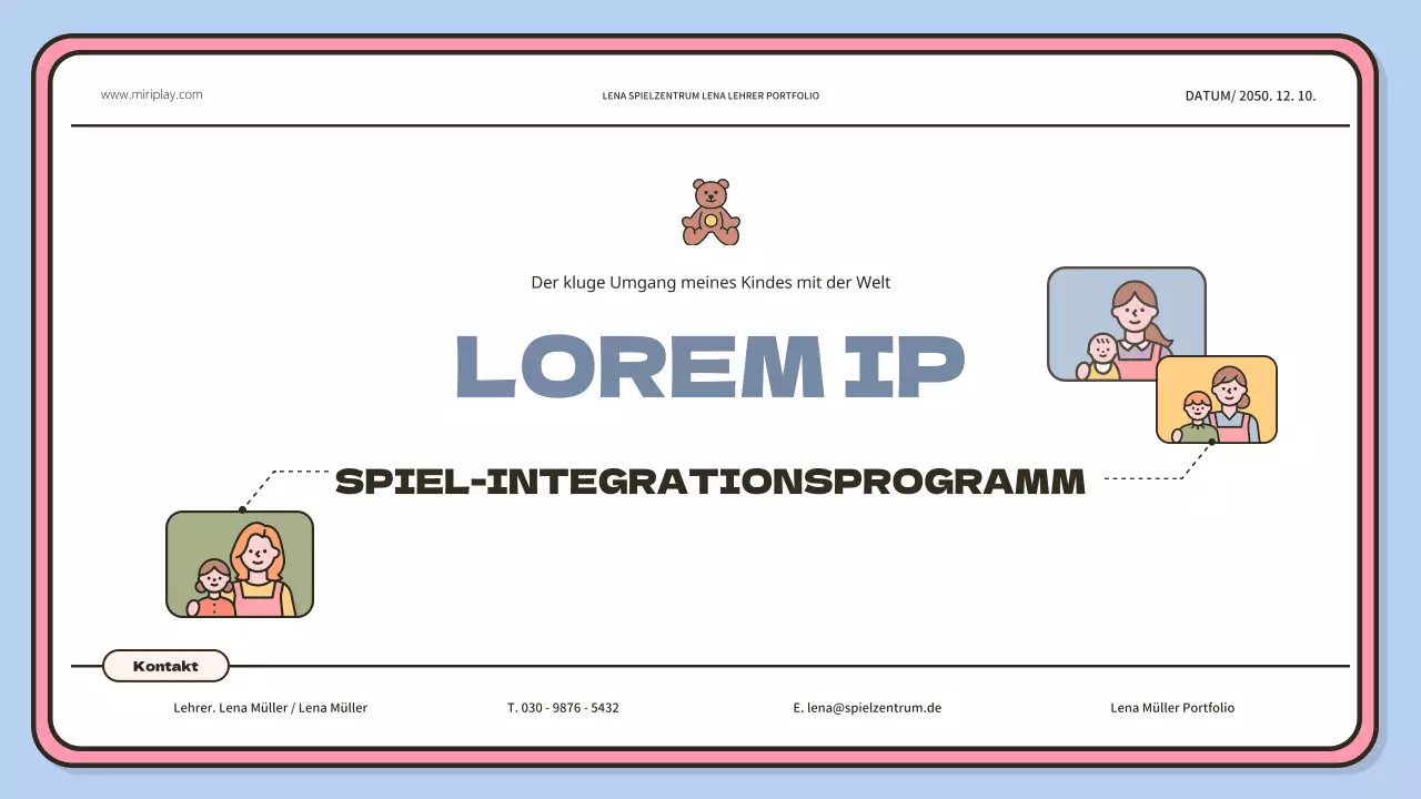 Eine süße Baby- und Kleinkind-Lehrermappe in Hellblau und Rosa