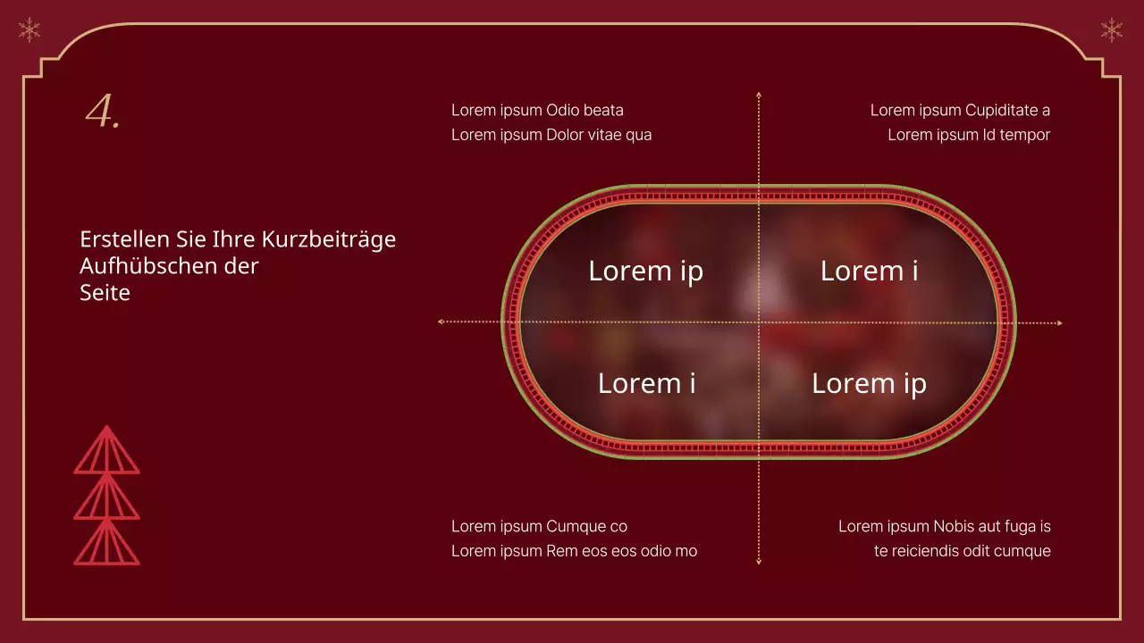 Ein klassischer Weihnachtsbericht in Rot und Beige