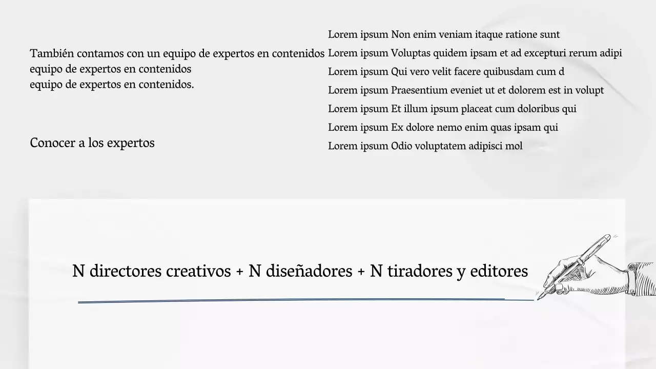 Un perfil de empresa sencillo, gris y narrativo