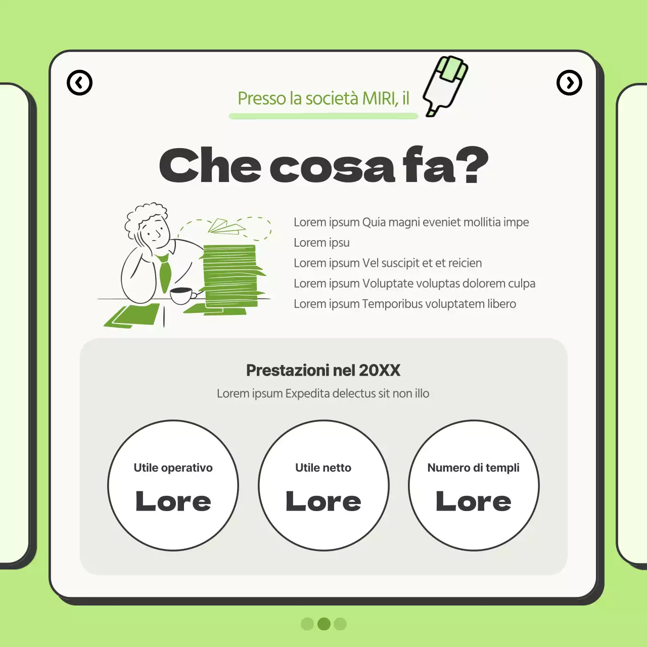 Semplice promozione aziendale in chartreuse e arancione