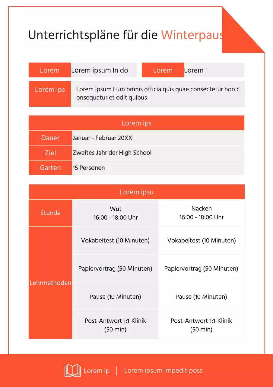Ein Leitfaden für einfache rote und graue Schulferienpläne