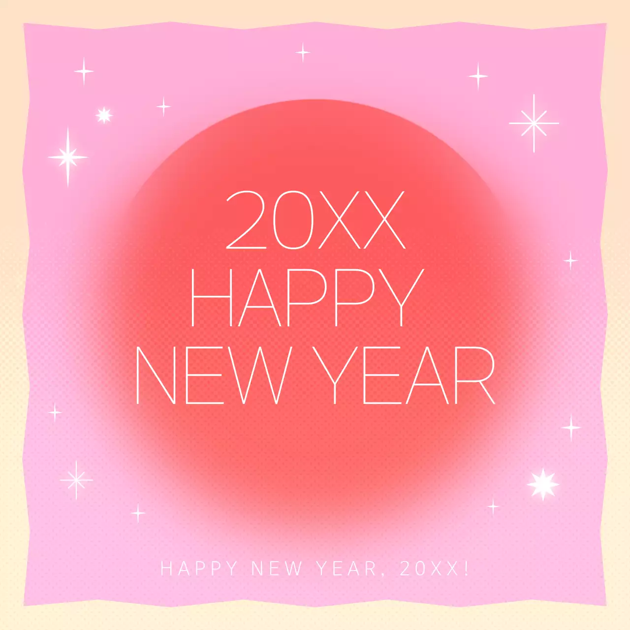 핑크 심플 새해 카드 소셜 미디어 게시물