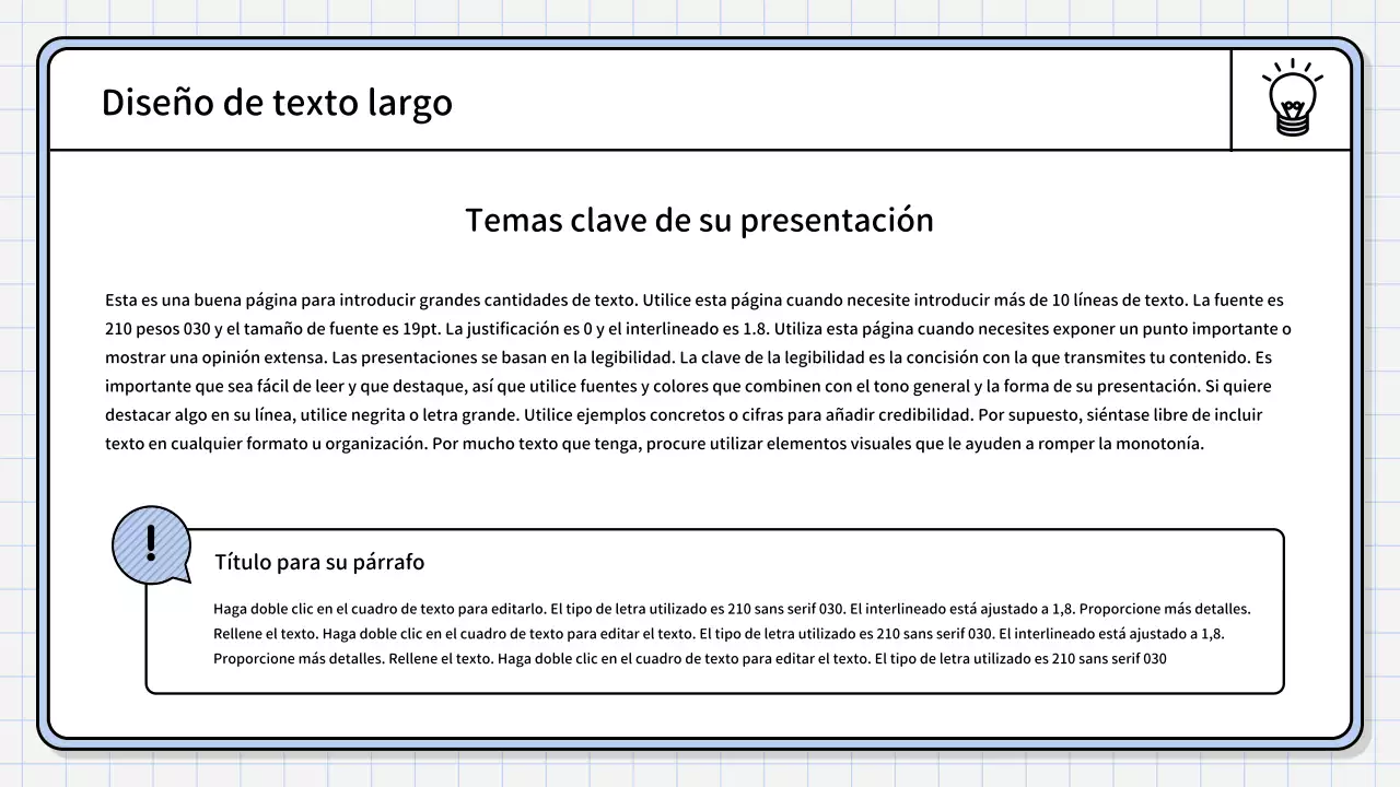 Un sencillo informe de síntesis de color azul claro