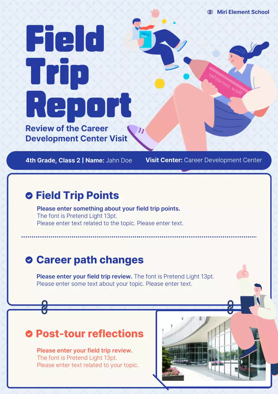 Blue Modern Education Report