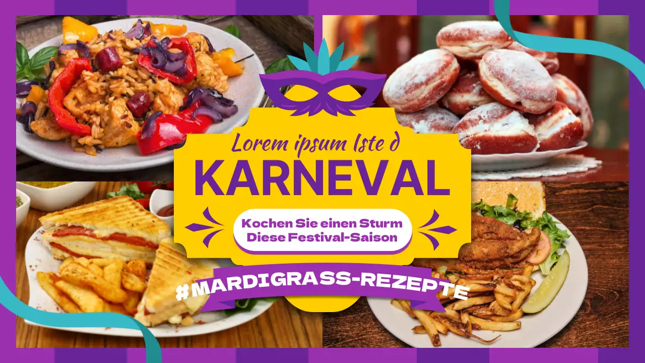 Lila und gelber Kitsch Faschingsrezepte