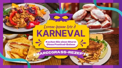 Lila und gelber Kitsch Faschingsrezepte