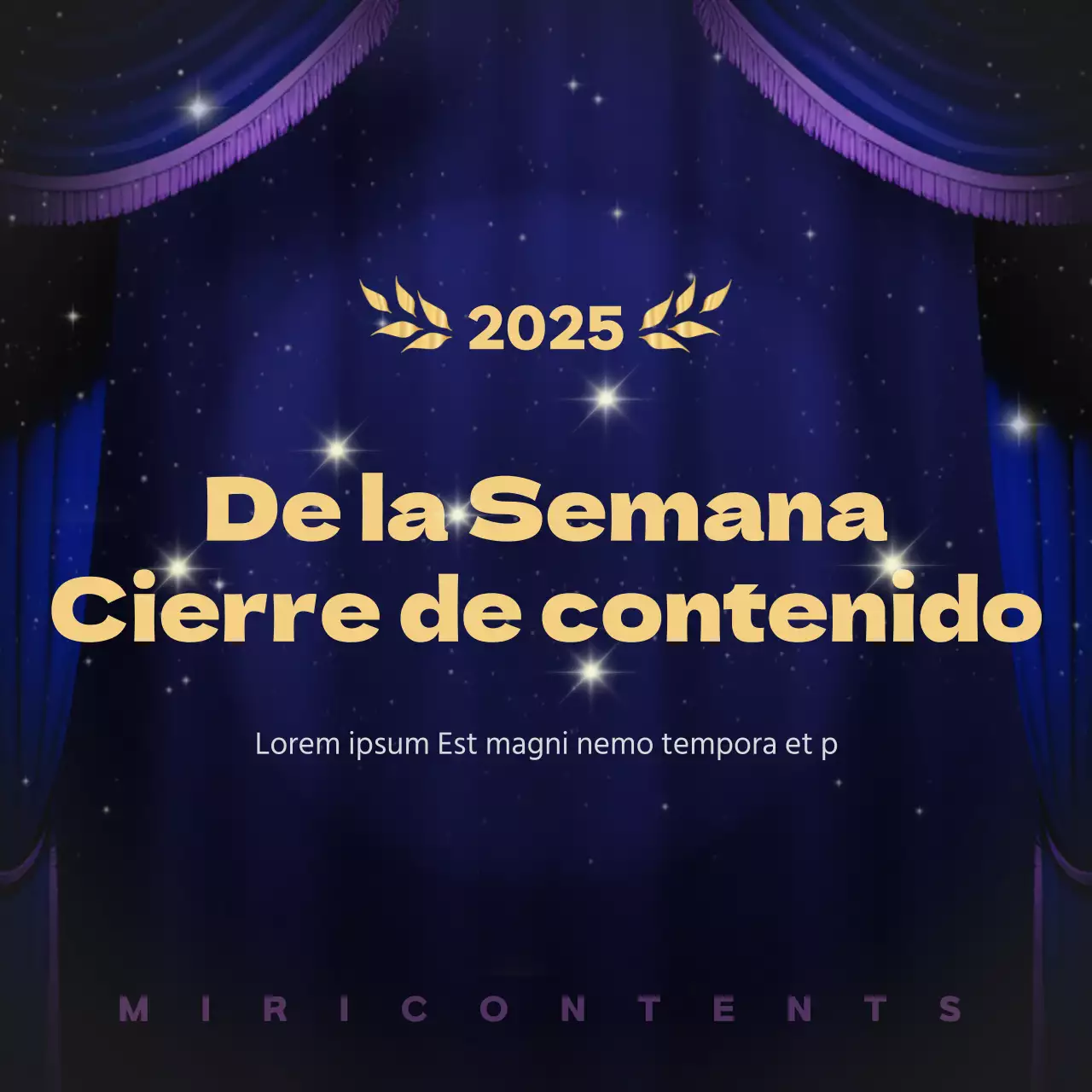 Lujoso contenido en oro y azul marino Información de fin de año