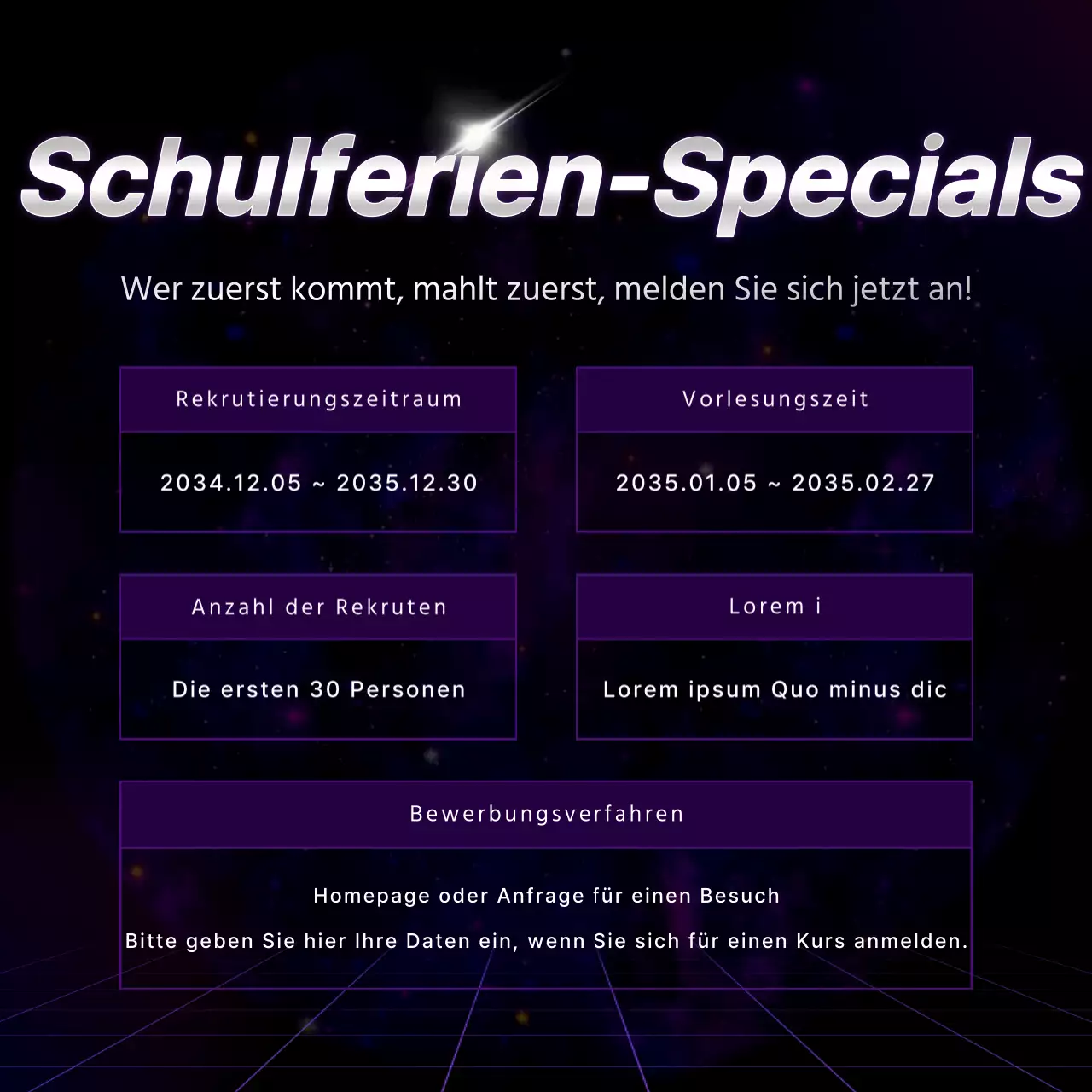 Werben Sie für die "Back-to-School"-Angebote von purple cyber