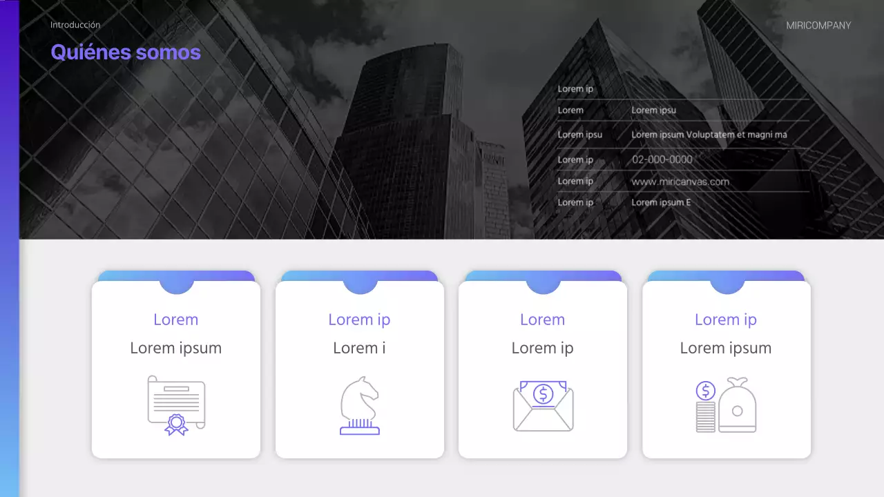 Un moderno informe de sostenibilidad ESG en morado y azul claro