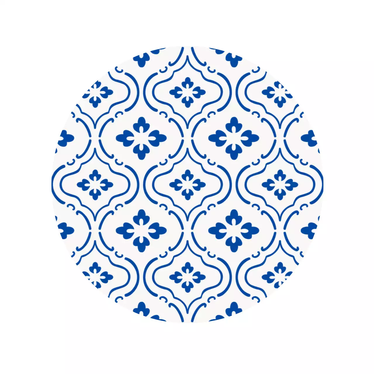 Un caffè con un lussuoso concetto di pattern blu