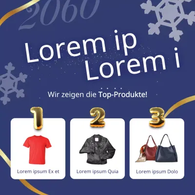 Eine moderne Jahresendanzeige in Marineblau