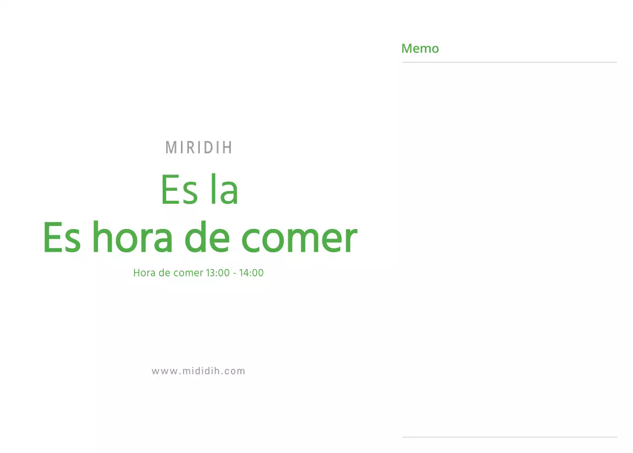 Bonito calendario de sobremesa ilustrado de temática familiar en color verde