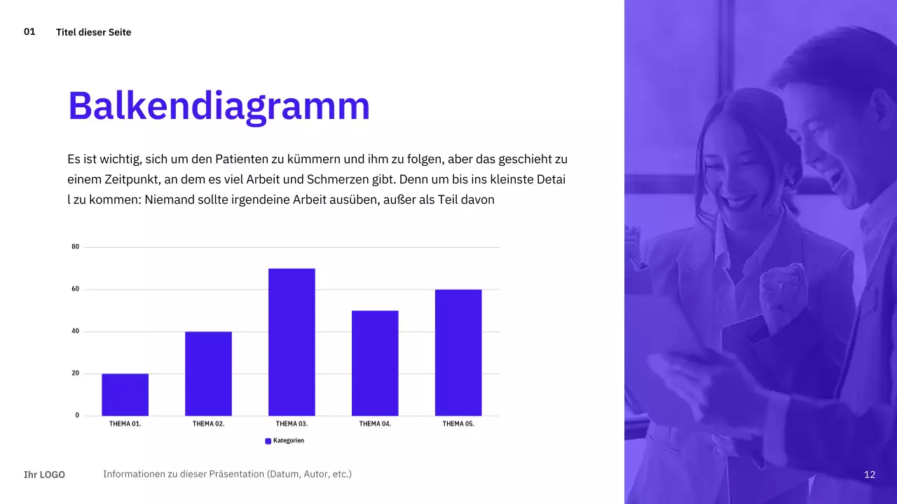 Einfache, abwechslungsreiche Layouts in Blau für die Planung