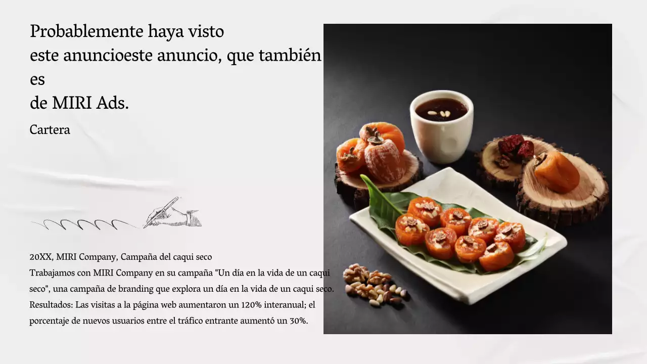 Un perfil de empresa sencillo, gris y narrativo