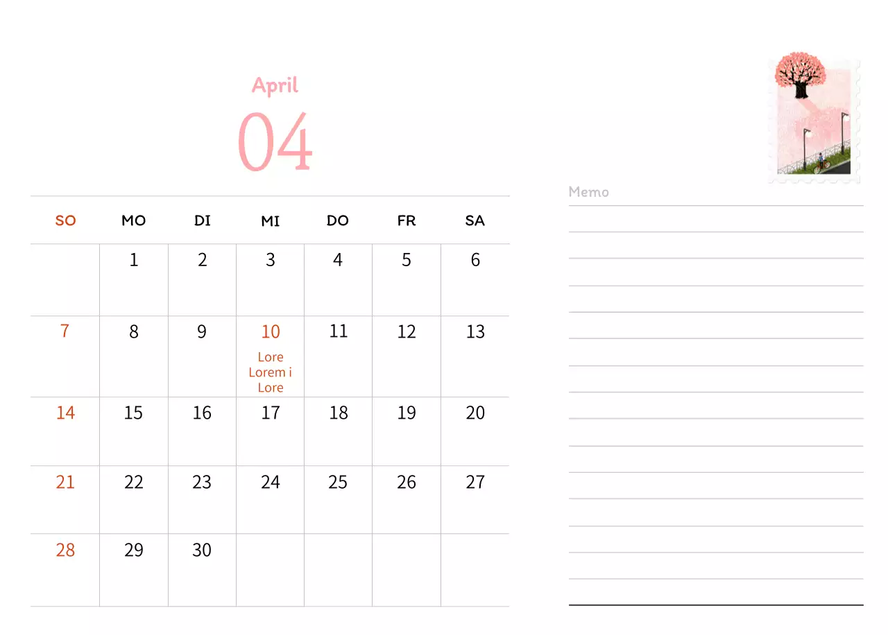 Stempelillustrationen mit einem warmen Konzept