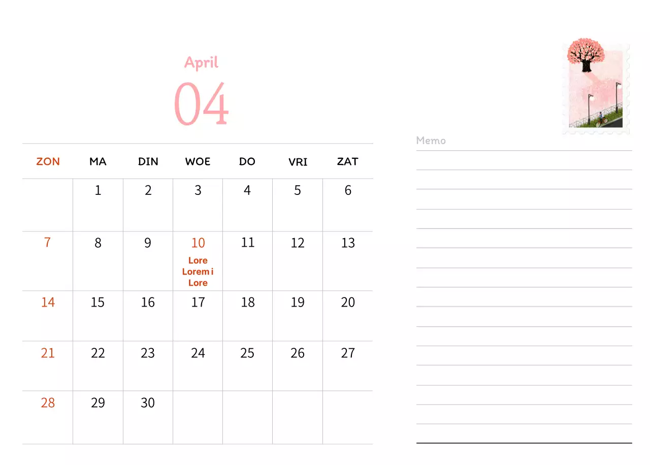 Stempelillustraties met een warm concept