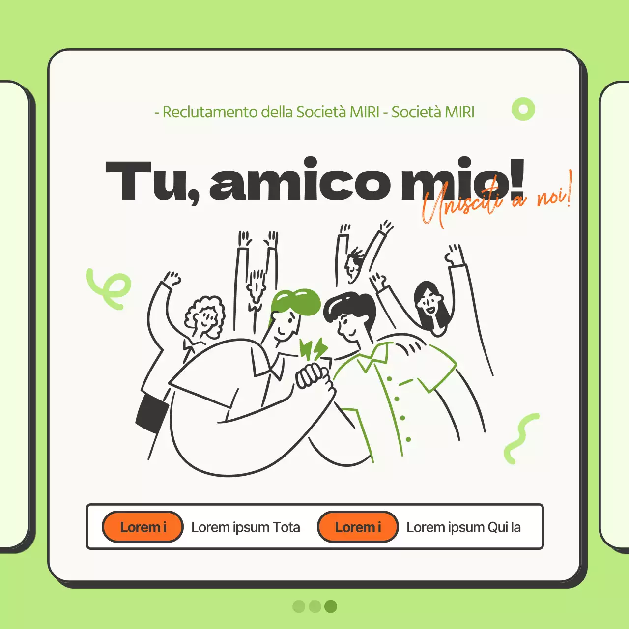 Semplice promozione aziendale in chartreuse e arancione