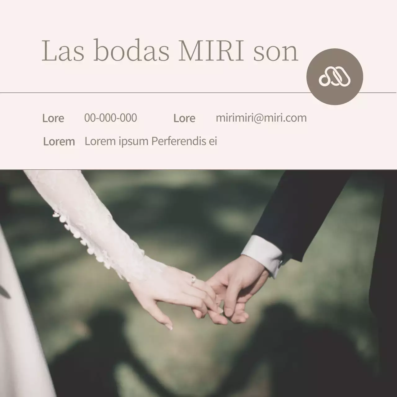 Promover una marca de bodas moderna en rosa y marrón