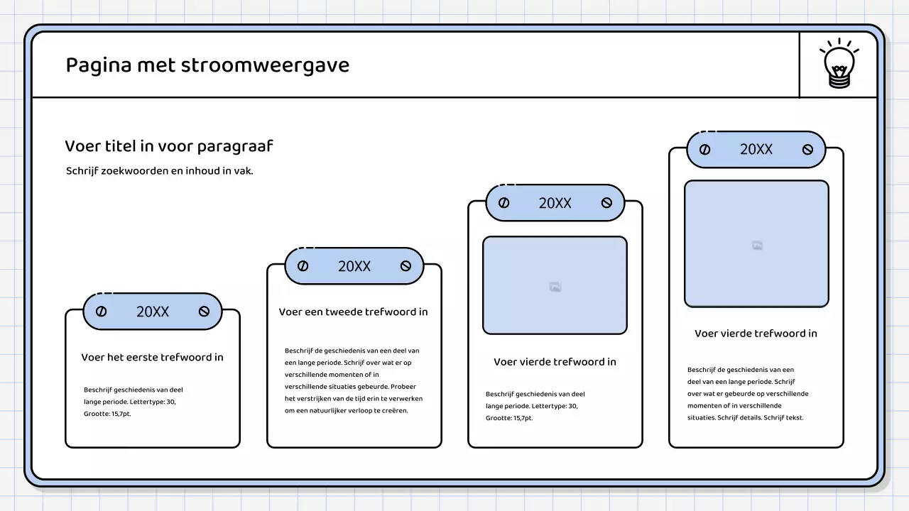 Een eenvoudig, lichtblauw samenvattend rapport