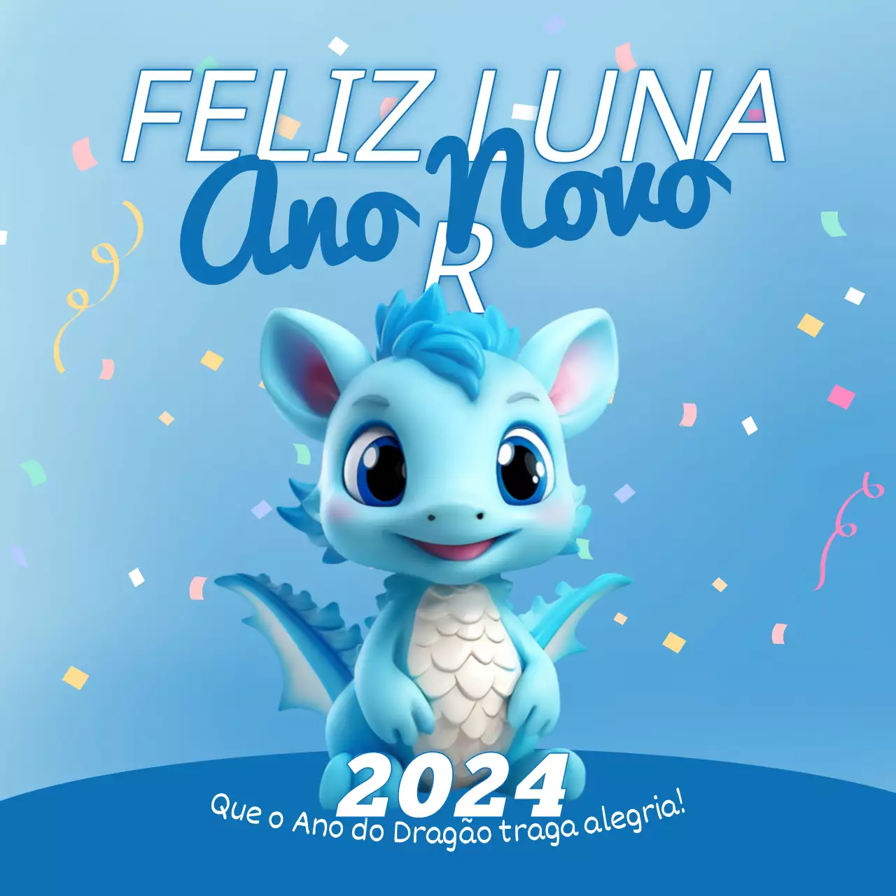 Anúncios de Ano Novo na moda em azul claro