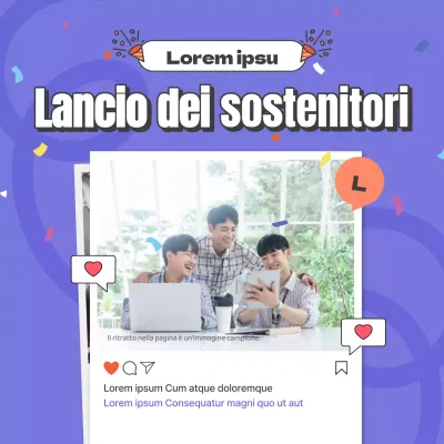 Promuovere un semplice lancio di tifosi in viola e rosso.