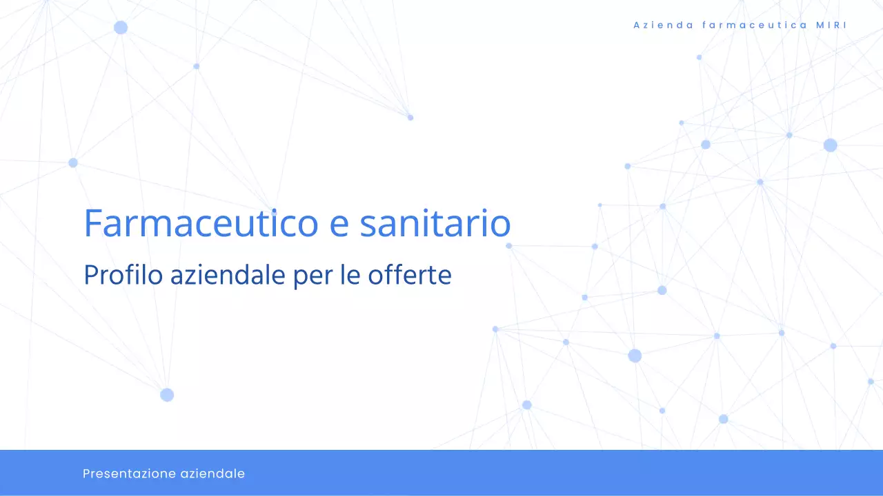 Moderna proposta di gara per la sanità farmaceutica in bianco e blu