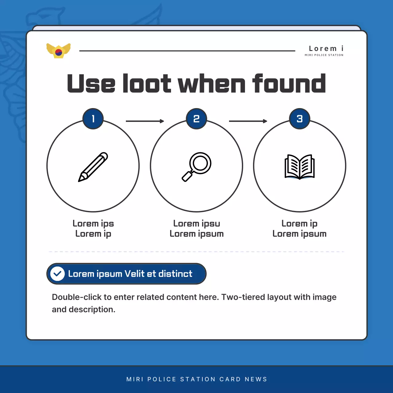 Default police department newsletter postings in blue and navy blue